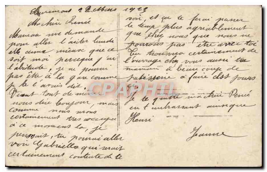 Mujer en vestido floral — escena de oficina — editor desconocido — Reverso