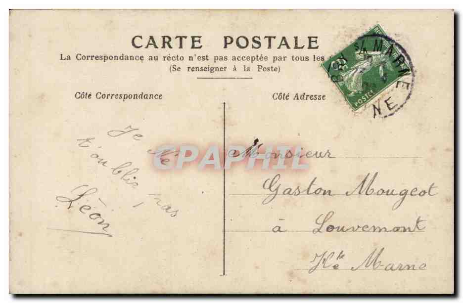Uomo con mazzo di fiori — Anniversario — PAX PARIS n°505 — Verso