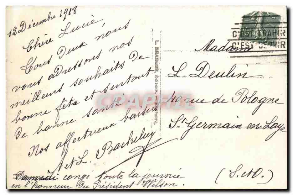 Joven mujer con ramo de flores — Feliz cumpleaños — editor S.D. n° 4078 — Reverso