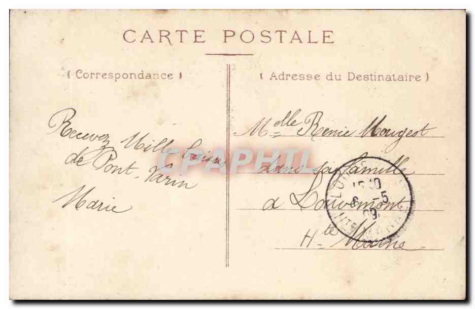 Fantaisie - Femme - Semeuse de Fleurs et de Bongeur - Woman with hand at breast - CPA  — Rückseite