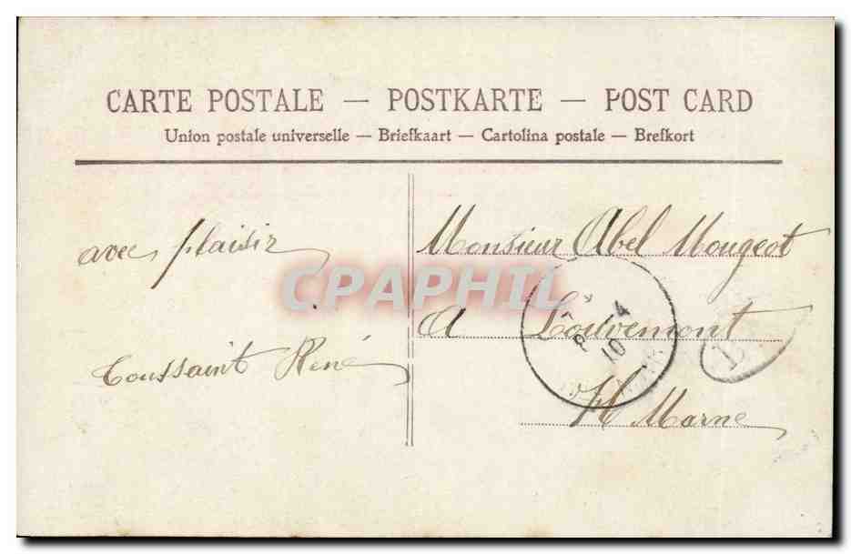 Jeune femme avec bouquet — Souvenir — PC 4384 — Verso