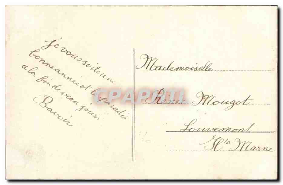 Paar in Festkleidung — Frohe Neujahr — Faunville, 1903 — Rückseite