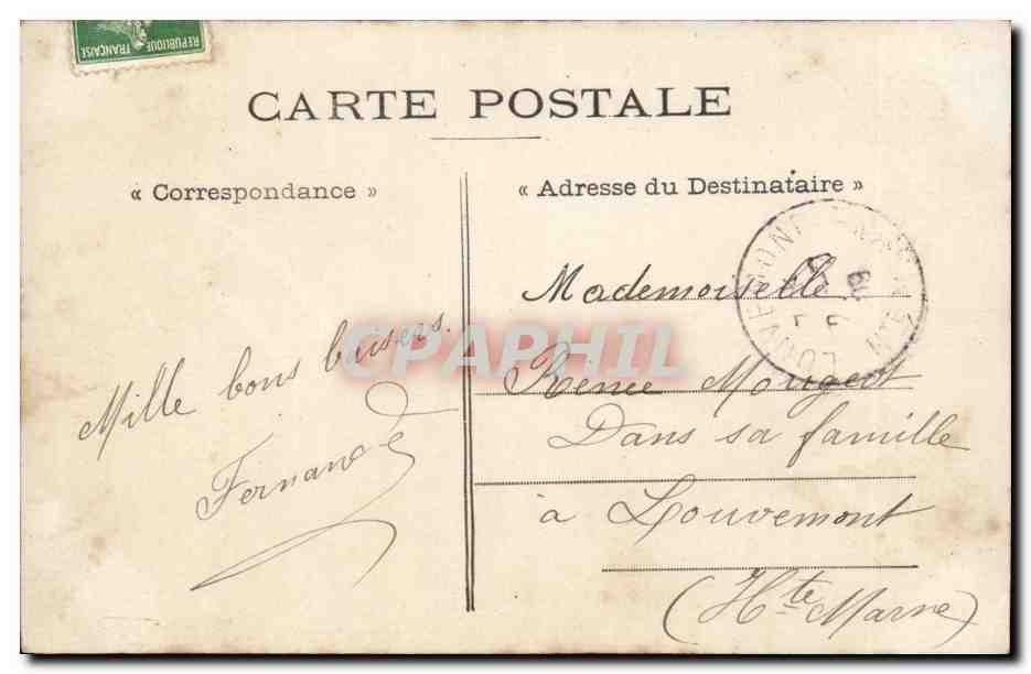 Fantaisie - Couple - Le Beau muguet suivant l'usage est precurseur de mariage - CPA  — Rückseite