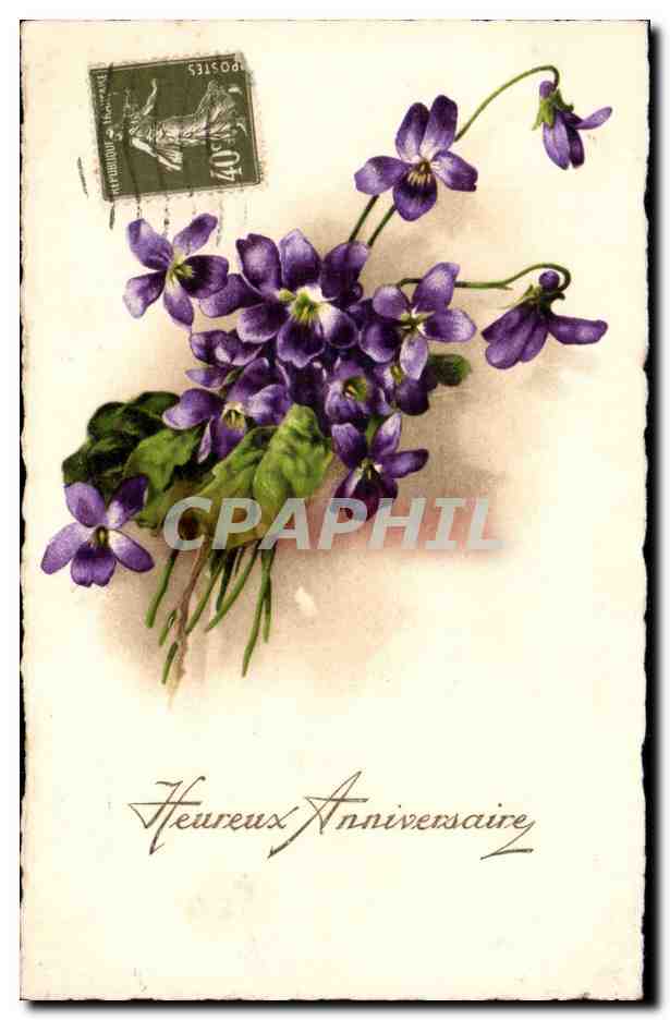 Violettes — Anniversaire — Éditeur inconnu, n° de série non visible