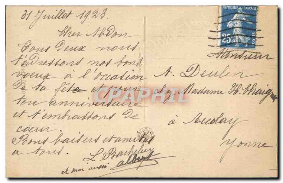 Fantaisie - Bonne Fete - Fleurs pensee - pansies - CPA  — Verso