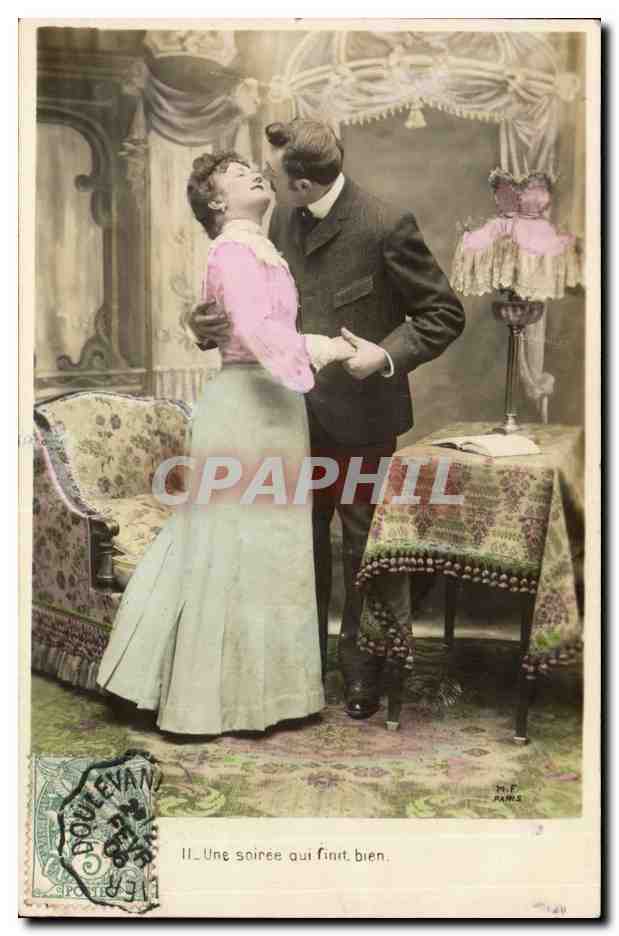 Fantaisie - Couple - Une Soiree qui finit bien - CPA 