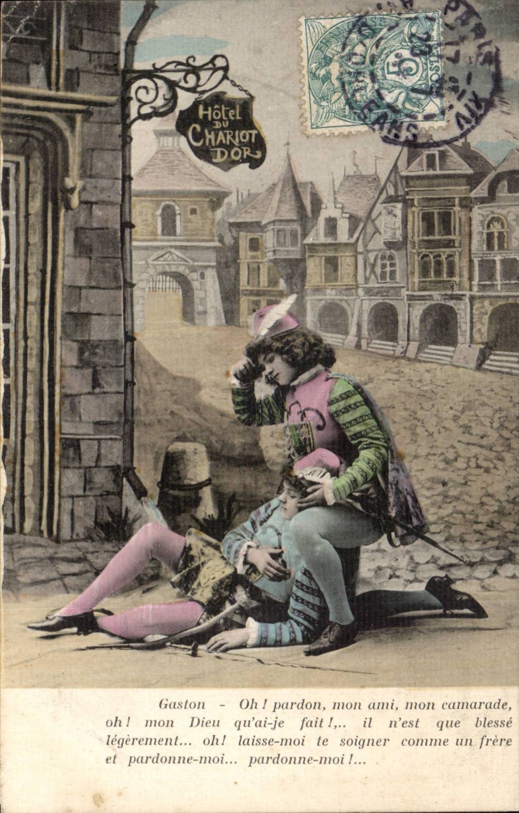 Fantaisie - Enfant - Spectacle -Theatre - Gaston - Oh Pardon mon ami mon comarade - series de 6 - CPA 