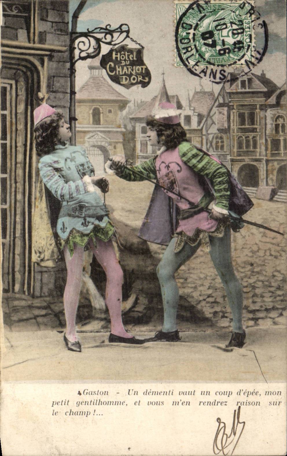 Fantaisie - Enfant - Spectacle -Theatre - Gaston - Un dementi vaut un coup d'epee - series de 6 - CPA 