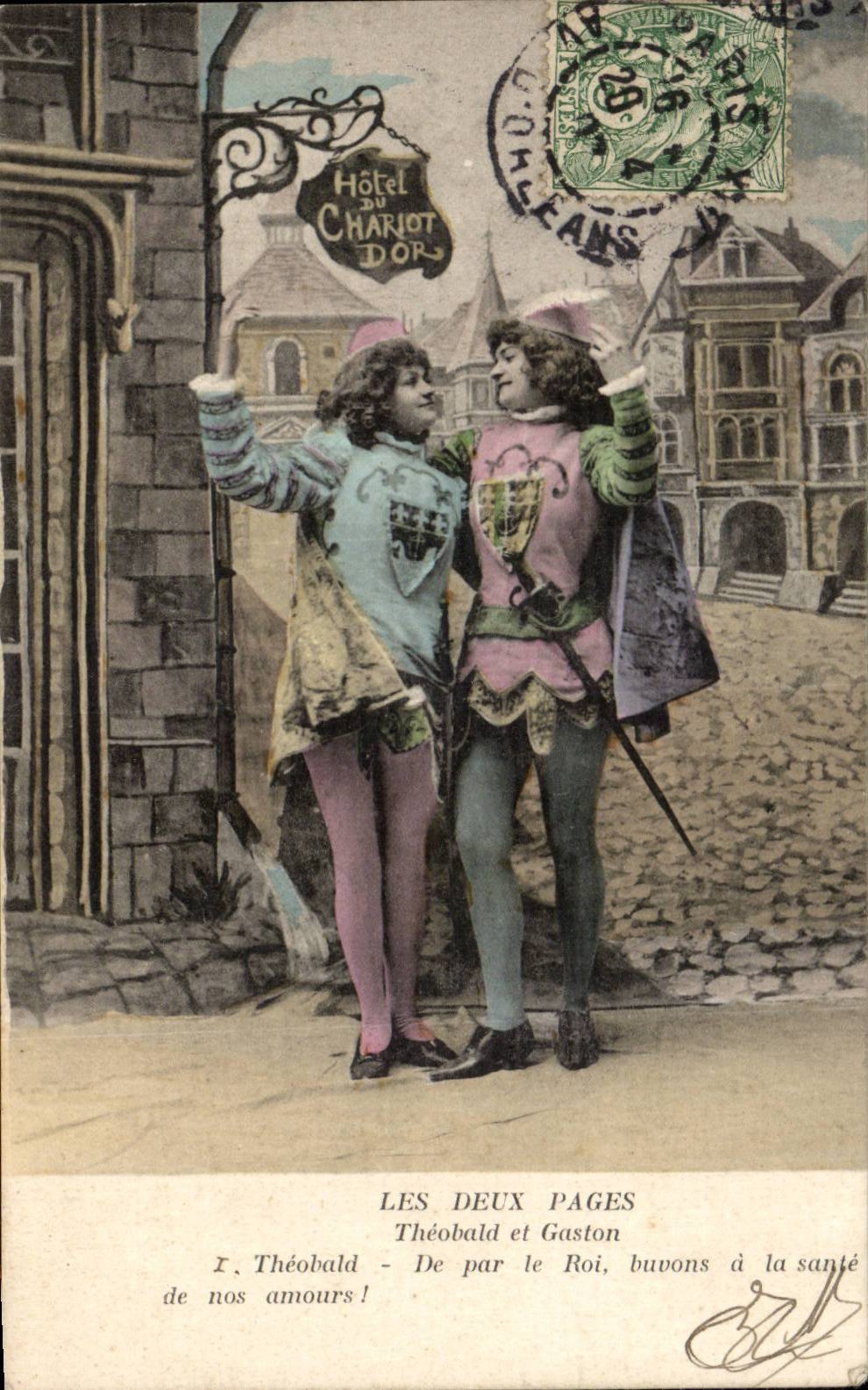 Fantaisie - Enfant - Spectacle -Theatre - Les Deux Pages Theobald et Gaston - series de 6 - CPA 