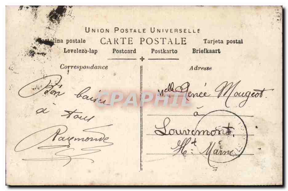 Femme assise dans un jardin — texte poétique — éditeur inconnu, n° 3336 — Verso