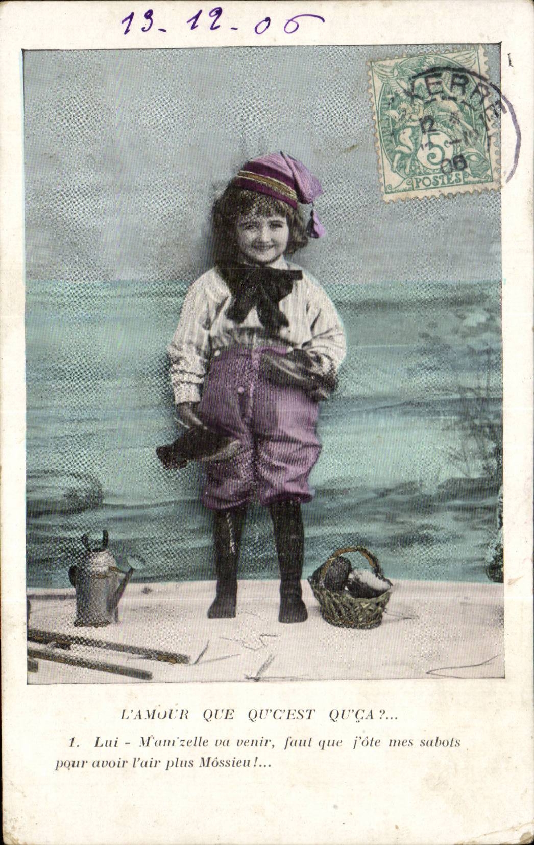 Fantaisie - 1906 - Enfant - Noel - Christmas - L'amour que Qu'c'est Qu'ca - CPA 