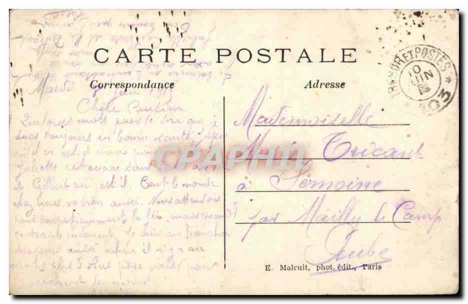 Le Perreux CPA Avenue de Rosny (cafe de la place) — Rückseite