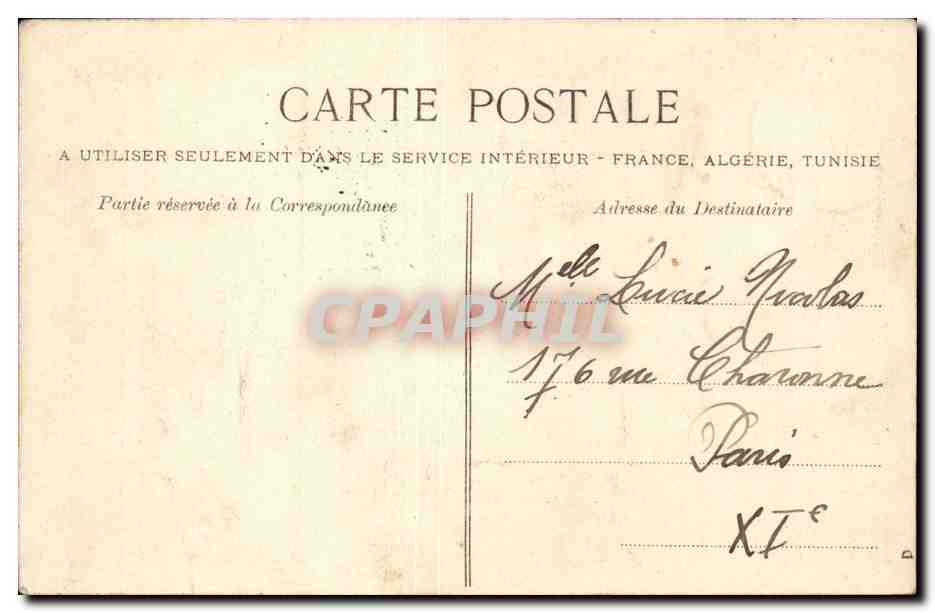 Le Perreux CPA La place de la Republique la rue de Colmar — Rückseite