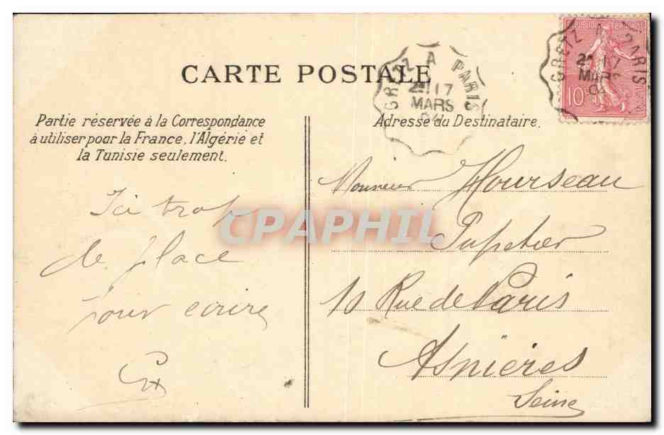 Le Perreux CPA Les cent marches — Rückseite