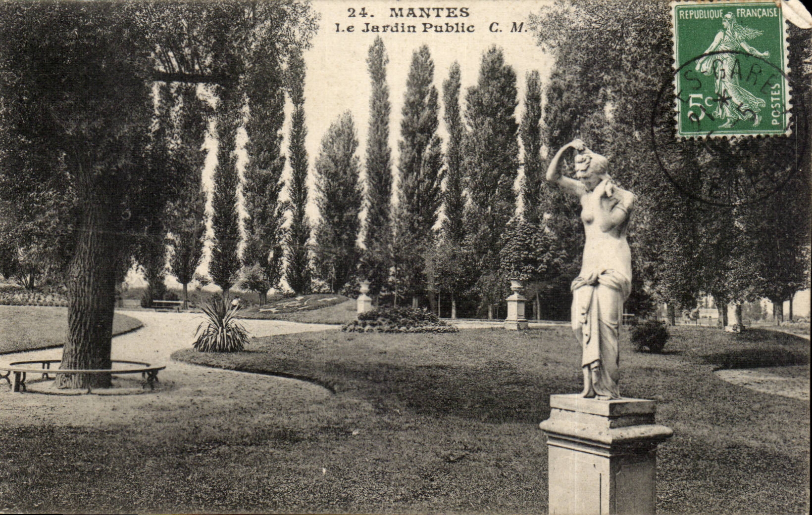 Mantes - Le Jardin Public — C. M. — éditeur G. Marcoult, Paris