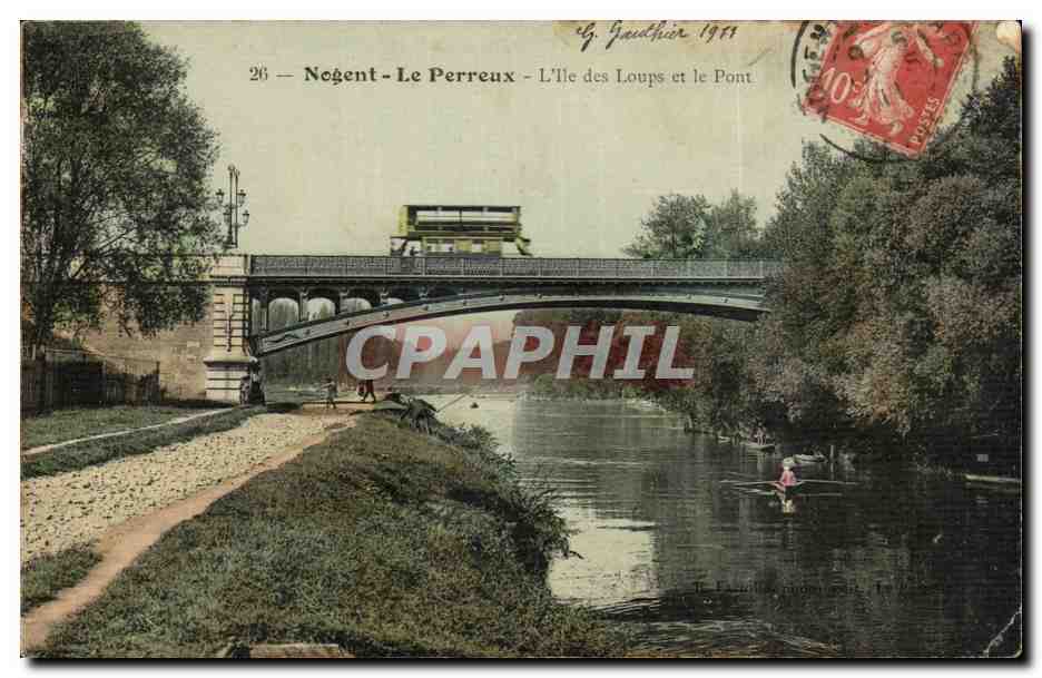 Nogent le Perreux CPA L'ile des loups et le pont