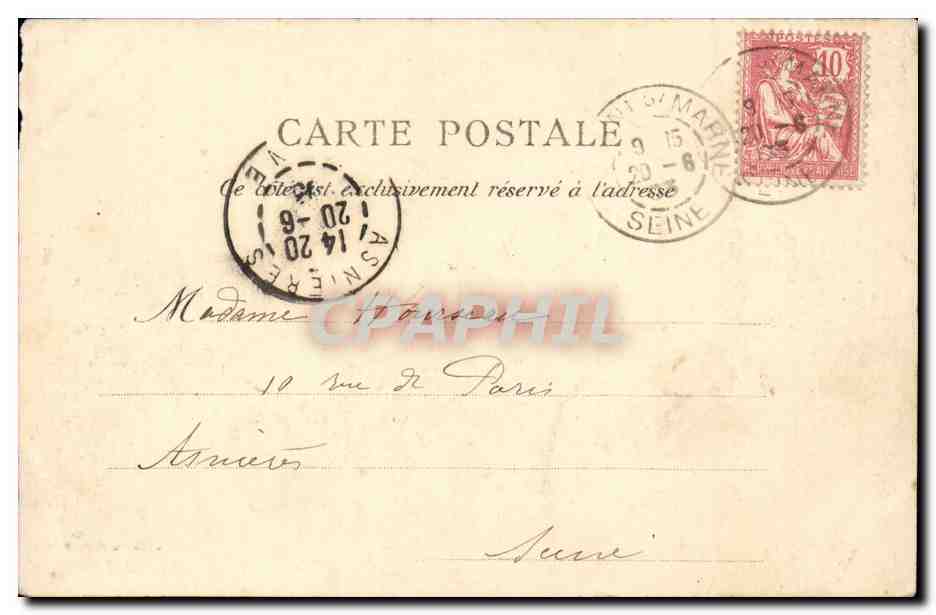 Nogent sur Marne CPA Coin de Marne — Back
