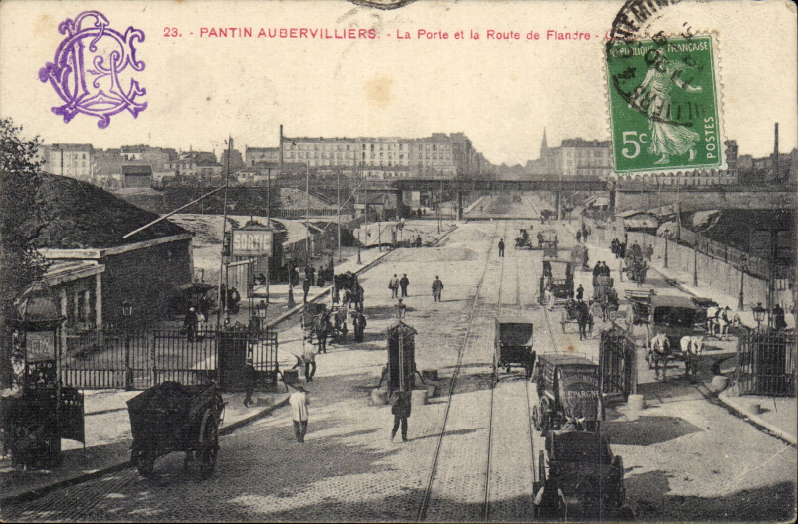 Pantin Aubervilliers CPA La porte et la route de Flandres
