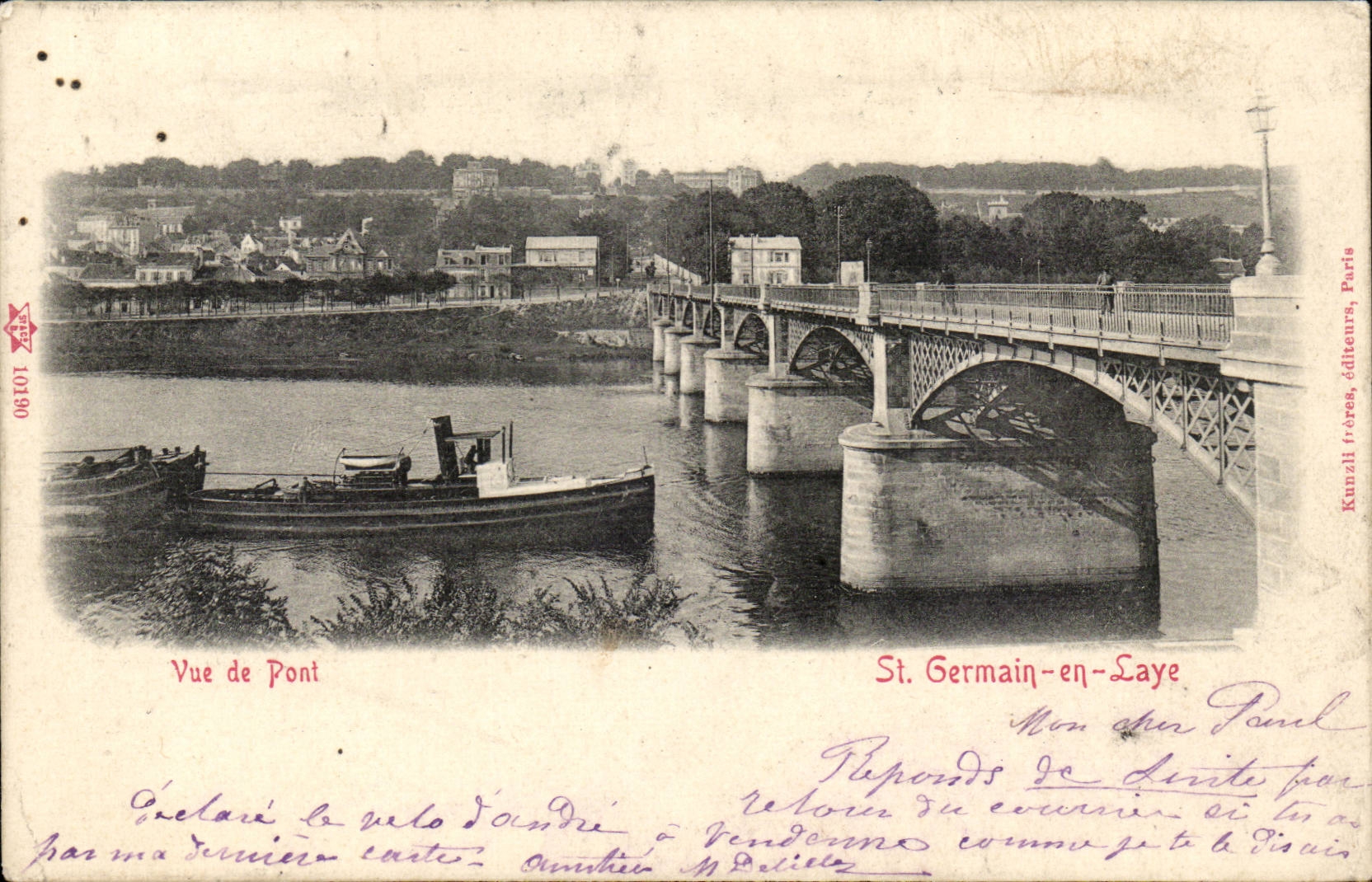 Vue de Pont — St. Germain-en-Laye — Kunzli frères, éditeurs, Paris