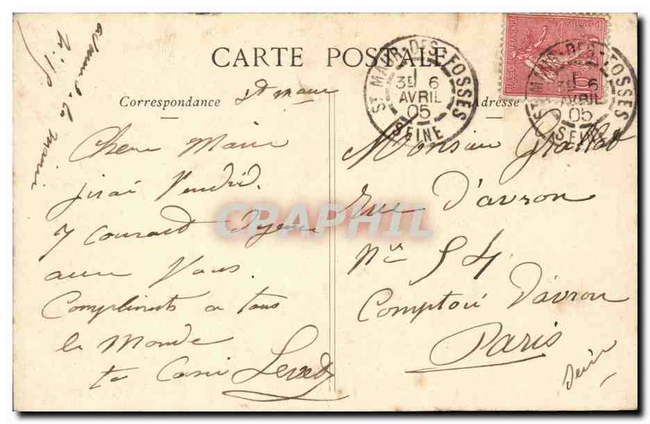 Saint Maur des Fosses CPA Le boulevard national — Rückseite