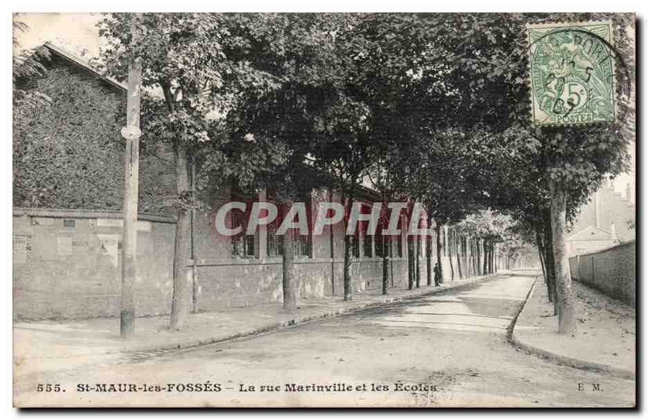 Saint Maur des Fosses CPA La rue Marinville et les ecoles