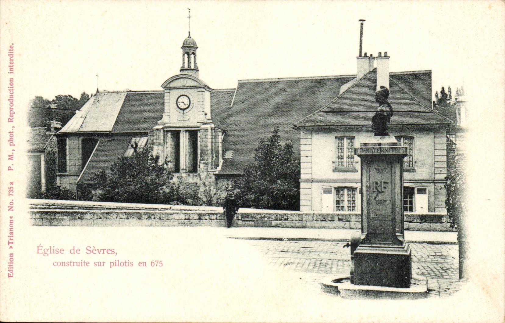 Sevres CPA Eglise construite sur pilotis en 675
