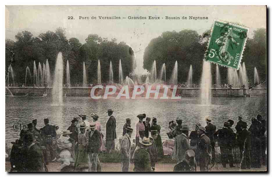 CPA Parc de Versailles Grandes eaux Bassin de Neptune