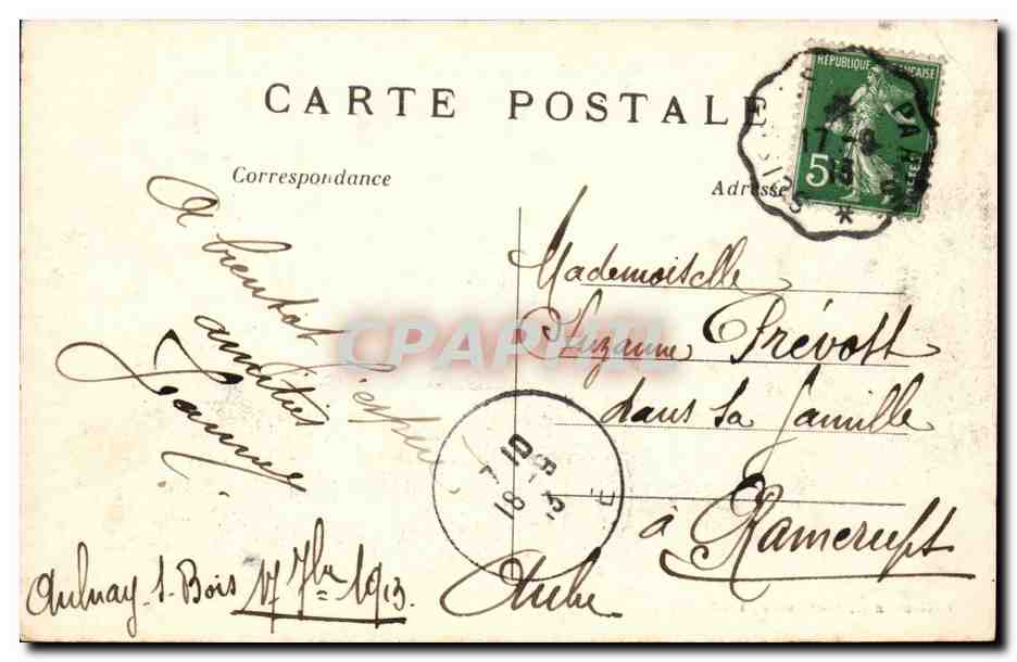 Aulnay sous Bois CPA Place de la Republique — Rückseite