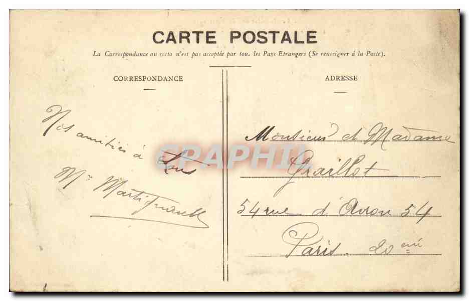 Billancourt CPA Route de Versailles — Rückseite