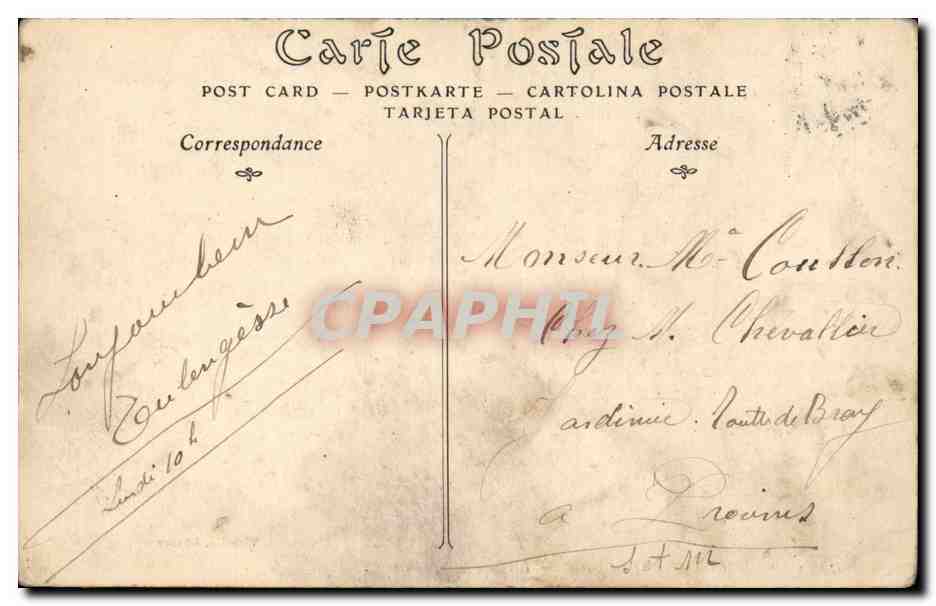 Boissy Saint Leger CPA L'etang et le chateau de Pipe — Rückseite