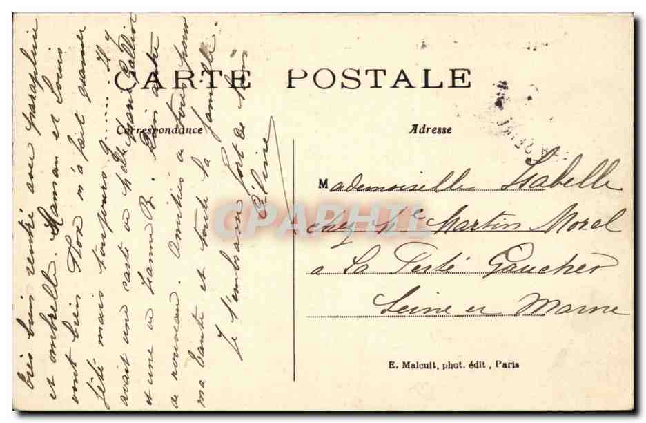 Boulogne sur Seine CPA La chaussee du pont prise du pont — Rückseite