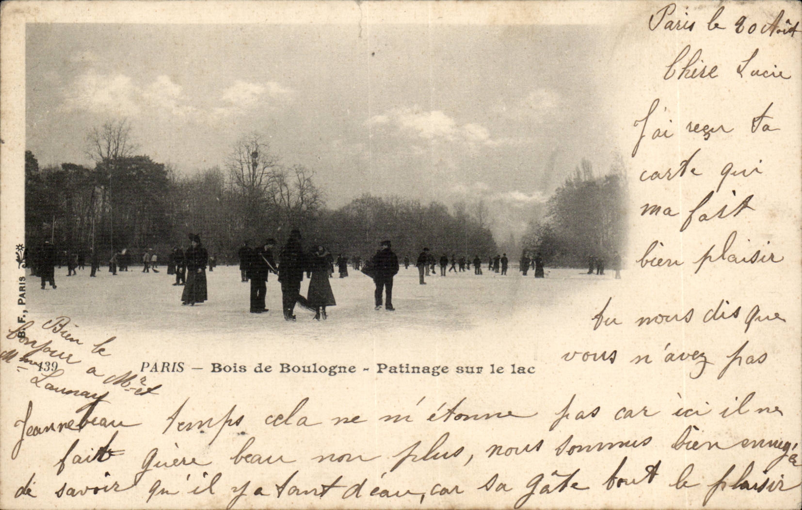 Paris - Bois de Boulogne - Patinage sur le lac — éditeur CEB, n° 439