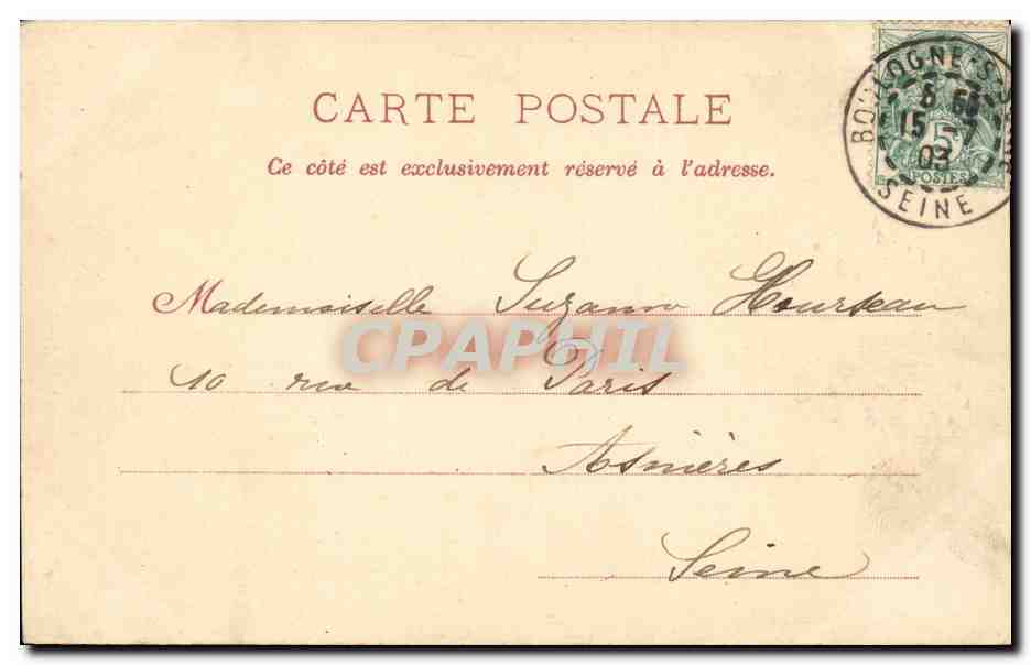Boulogne sur SEine CPA Porte du bois — Rückseite