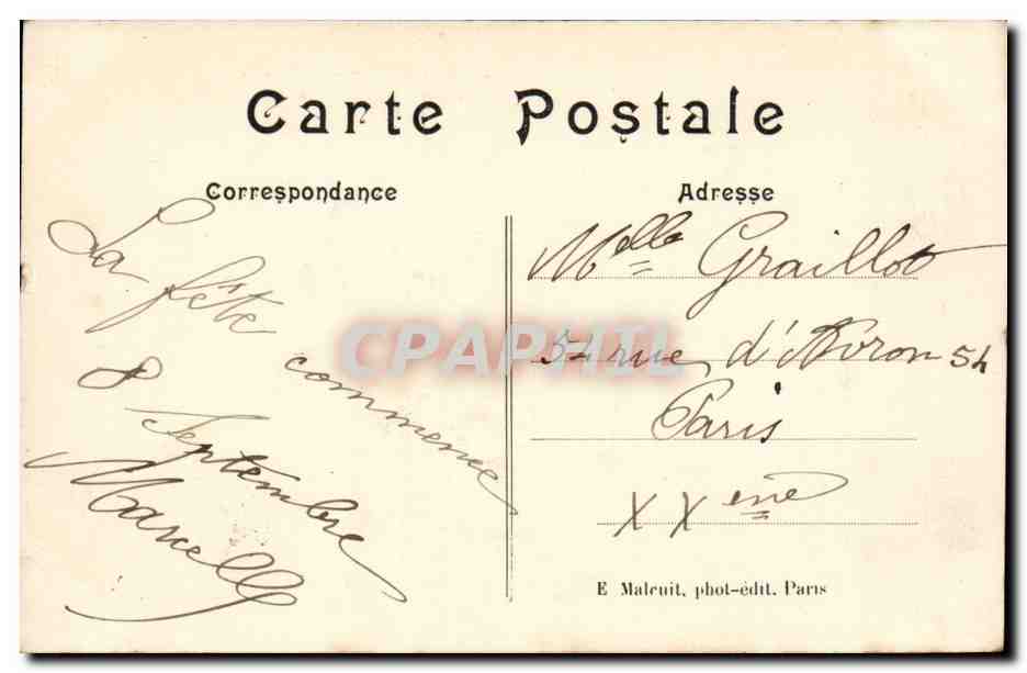 Boulogne sur SEine CPA La rue Thiers — Rückseite