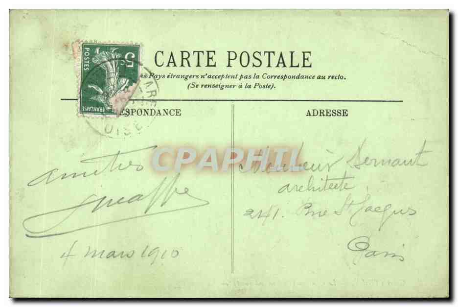 CPA Chateau de Chantilly Le chateau (facade sud ouest) — Verso
