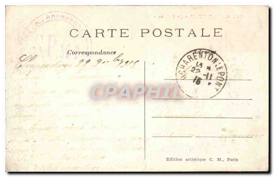 Charenton CPA Le canal (pecheurs peniches) — Back