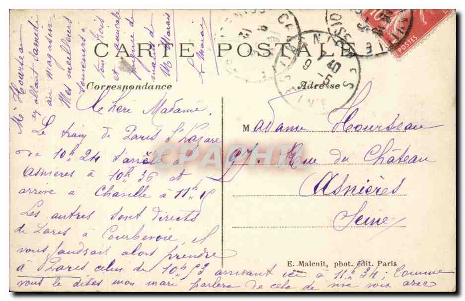 Chaville CPA Foret de Meudon L'etang des ecrevisses — Rückseite