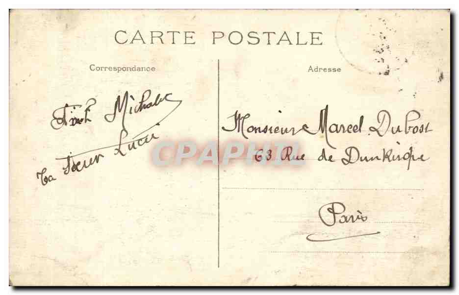 Clichy CPA le boulevard national vers Paris Sacre Coeur de Montmartre et rond point Victor Hugo — Rückseite