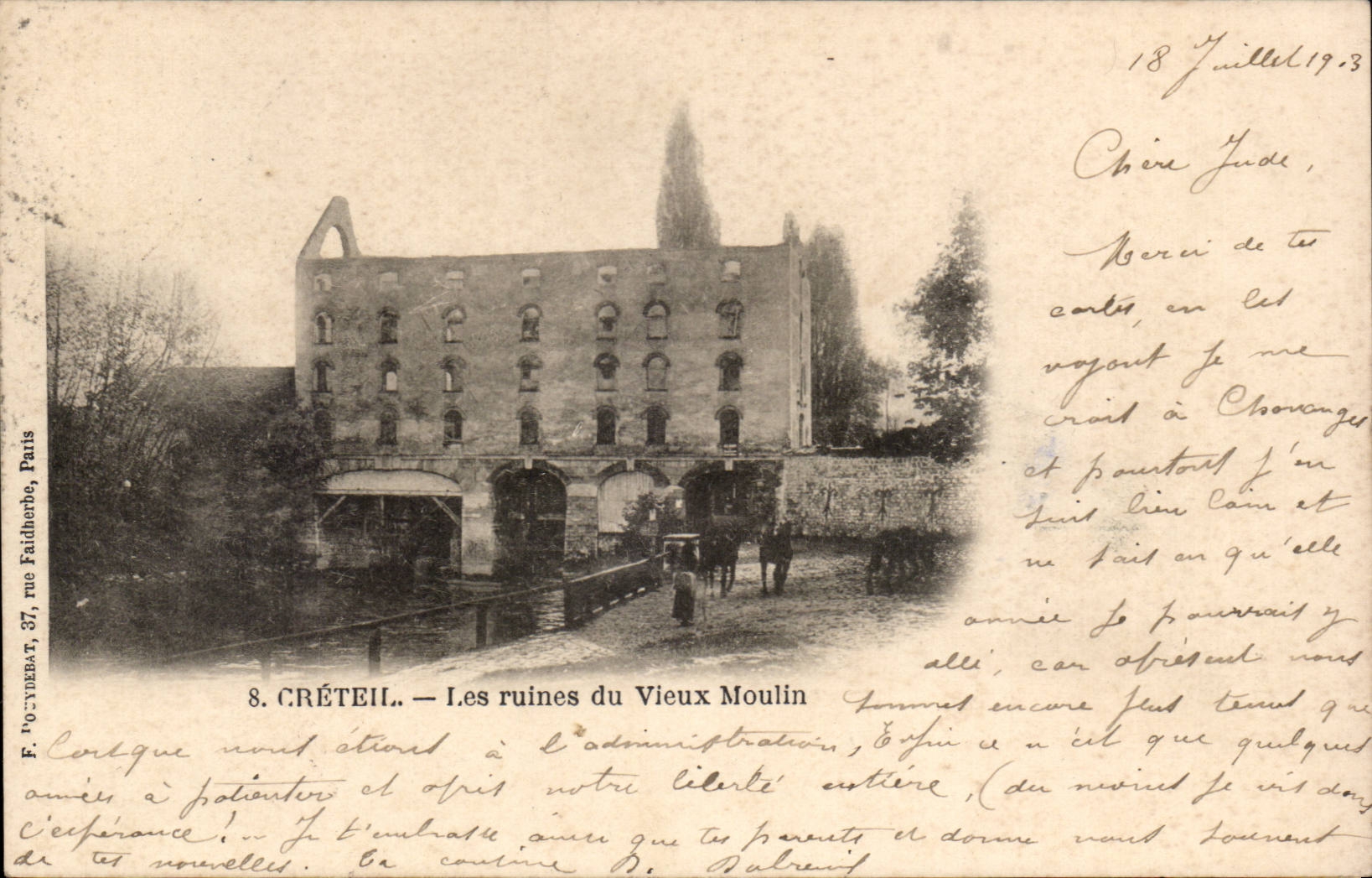 Creteil CPA Les ruines du vieux moulin