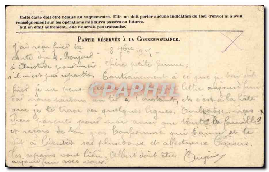 Correspondance des Armées de la République — Carte en franchise — Éditeur : Carte Postale Militaire — Reverso