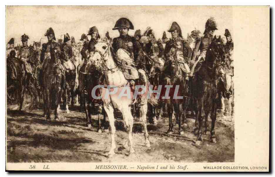 CPA Militaria Meissonier Napolein 1er and his staff