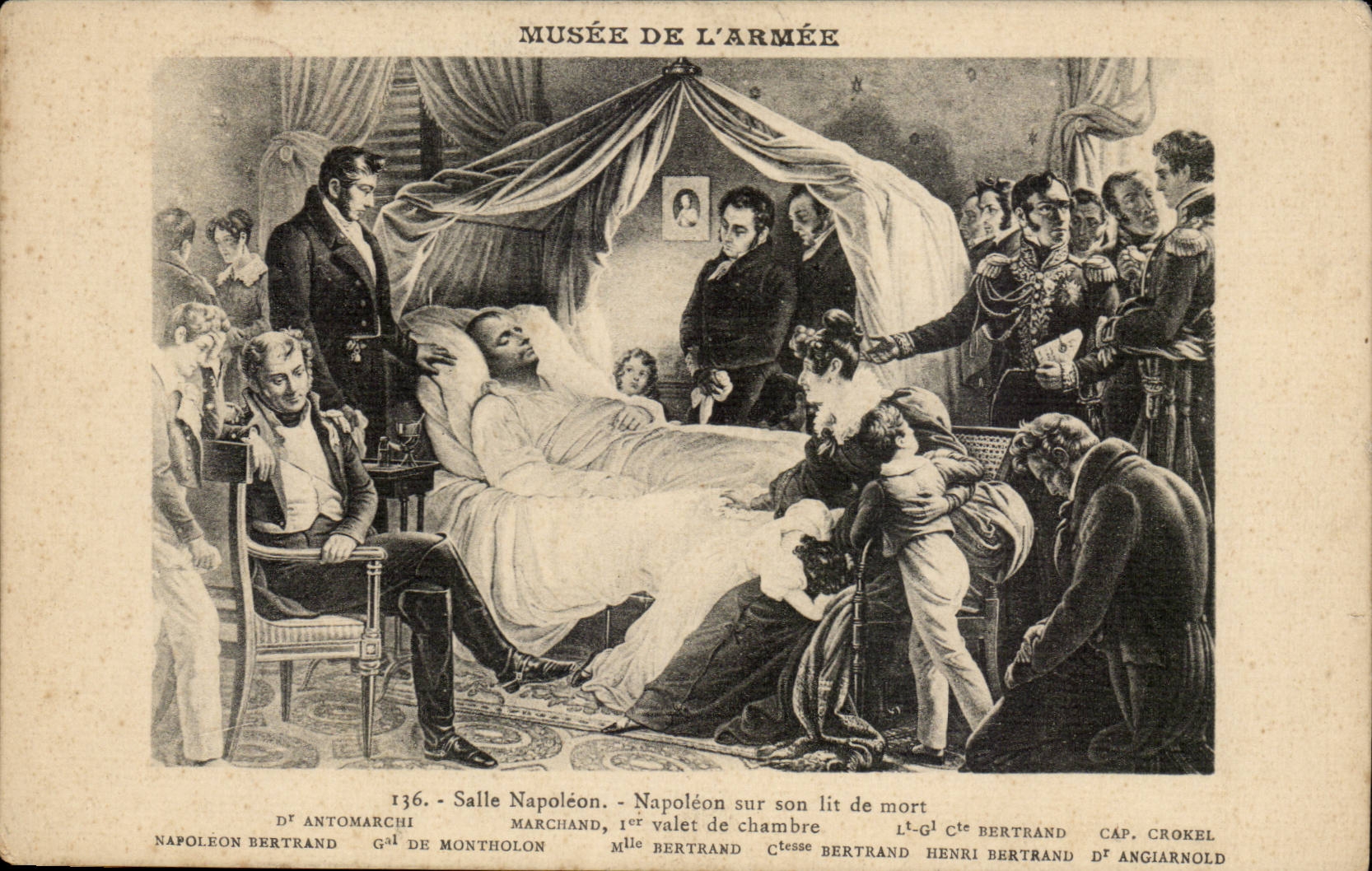 CPA Militaria Musee de l'armee Salle Napoleon Sur son lit de mort