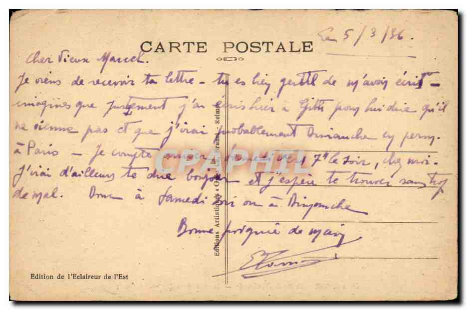 En Argonne CPA La haute chevauchee CPA Le monuement dominant la foret — Rückseite