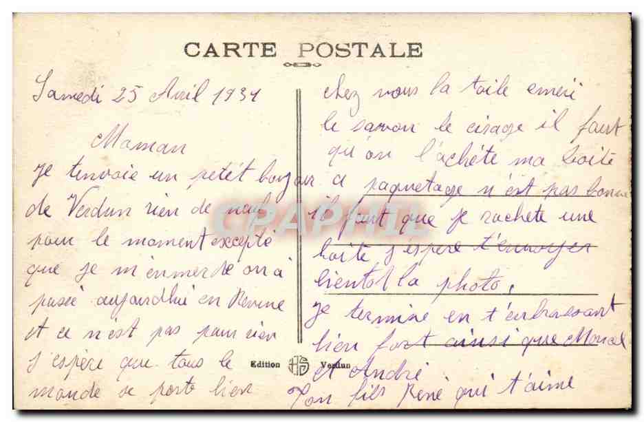 Le MORT-HOMME — Monument élevé à la Mémoire des Morts de la 40ème Division — Reverso