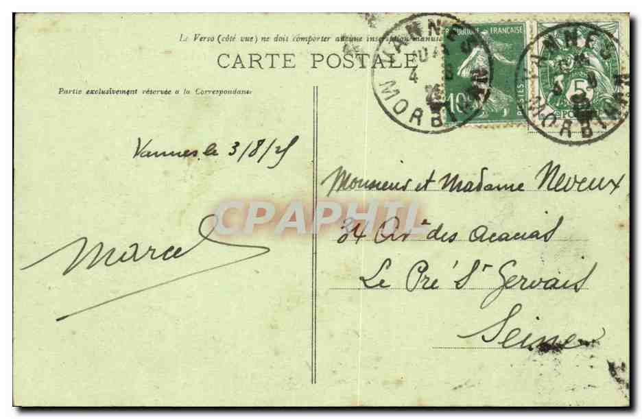 ÎLE-AUX-MOINES - Die Strandpromenade und der Bois d'Amour — anonymer Verlag, Nr. 1404 — Rückseite