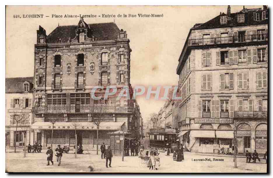 Lorient — Place Alsace-Lorraine — Entrée de la Rue Victor-Massé — Laurent-Nel, Reonés