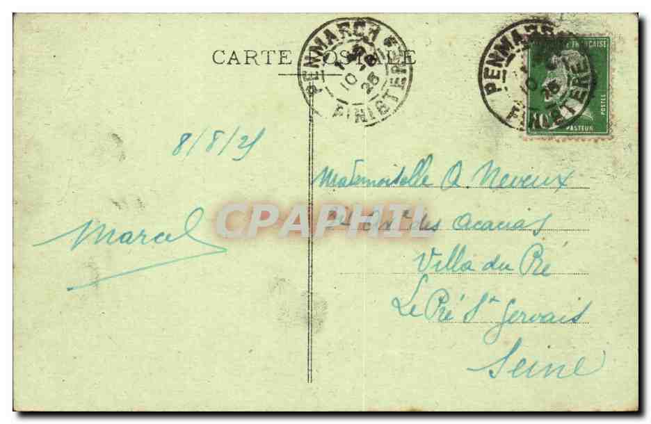 Quimper CPA Vu des allees de Locmarie — Rückseite