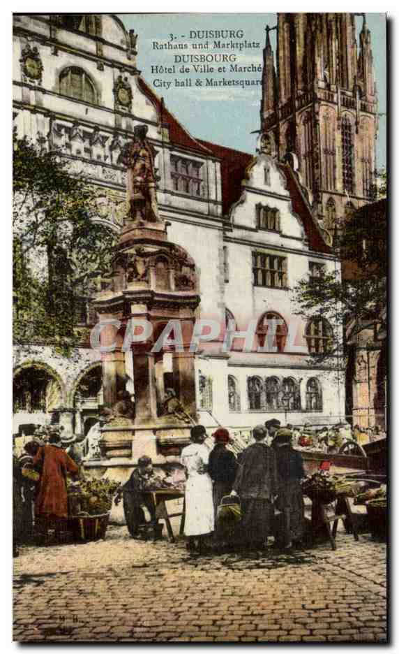 Duisburg - Rathaus und Marktplatz — Hôtel de Ville et Marché — éditeur non identifié, n° de série 3