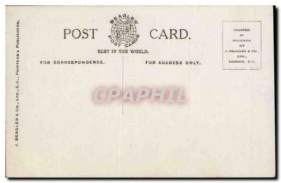 H.M. King George V & H.R.H. Duke of Cornwall — Beagles' Postcards n° 1016.E — Verso