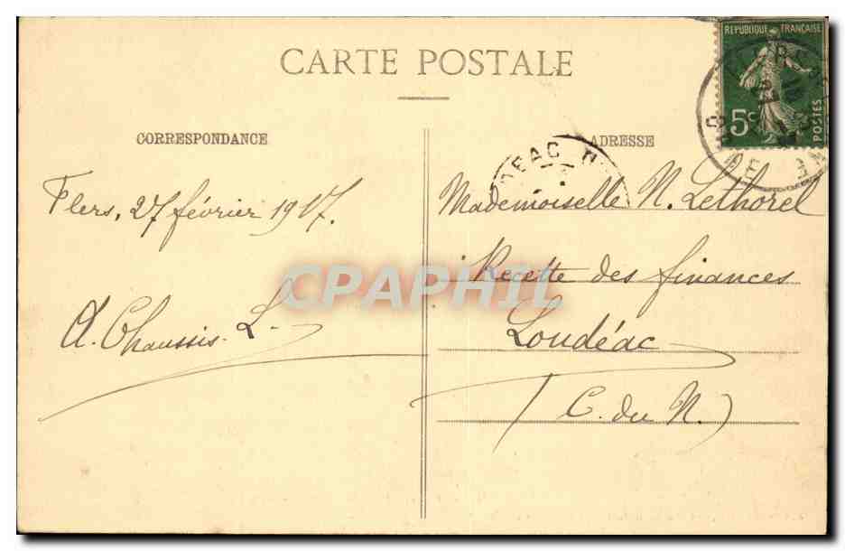 Flers - Alee au Hetres - Parc de Hotel de Ville - CPA  — Rückseite